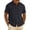N0-Black, variant on Mens Button Down Short Sleeve Shirts with Pocket Big and Tall Shirts Collar Tops Solid Summer Clothes Black