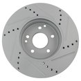 thumbnail image 3 of TRQ Performance Brake Rotor Drilled Slotted Front Coated Pair Fits Select Mercedes, 3 of 5
