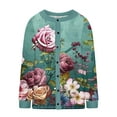 thumbnail image 6 of yoeyez Fall Cardigans for Women Vintage Floral Print Sweater Long Sleeve Knit Sweater Cardigans Button Down Retro Graphic Coats Multicolor,S, 6 of 6