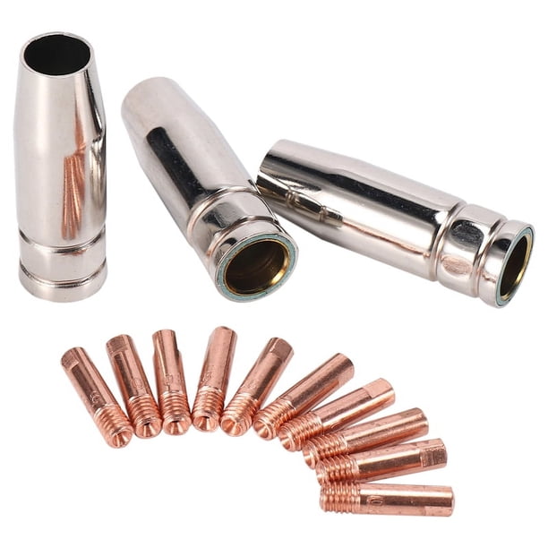 13Pcs Co2 Mig Soplete Aire Enfriado Mb 15Ak Soporte Para Puntas de Contacto Boquilla de Gas 0.8Mm Kit de Punta de Boquilla de Protección Para Escudo Soldador