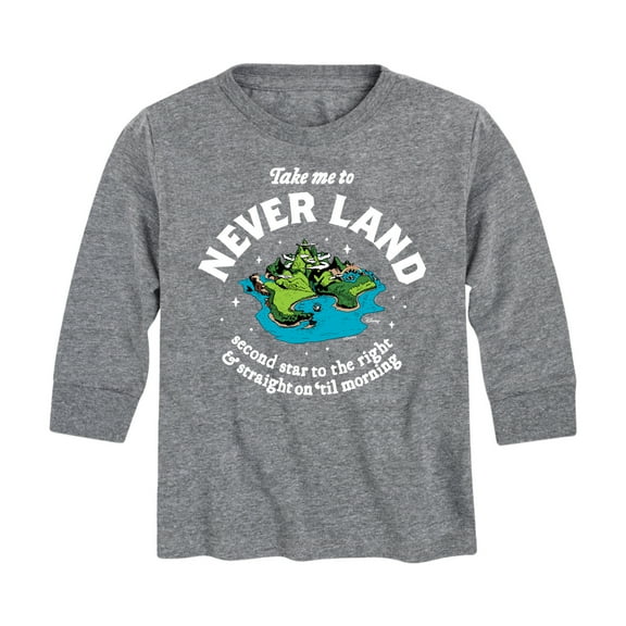 Disney - Peter Pan - Take Me to Neverland - Second Star to the Right - Toddler And Youth Long Sleeve Graphic T-Shirt