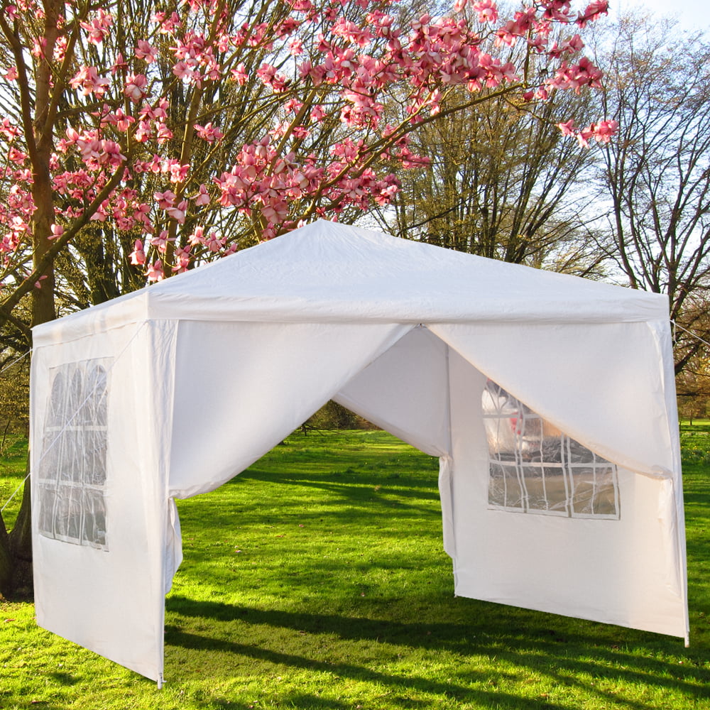 diamant krant schokkend Canopy Tents for Outside, 10' x 10' Patio Gazebos Tent with 4 SideWall,  Outdoor Party Wedding Tent, Backyard Tent BBQ Shelter Pavilion for Catering  Garden Beach Camping, L3453 - Walmart.com