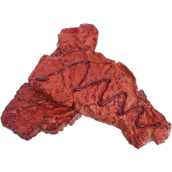 LOLIPPYY 2Pcs Artificial Food For Display Lifelike Fake Meat Model Brown PVC Kitchen Prop Decoration