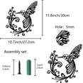 thumbnail image 3 of Bird Metal Wall Art Decor Hummingbird Black Wall Signs Iron Hanging Metal Ornament Sculpture for Balcony Garden Living Room Home Bedroom Kitchen Decoration Indoor Outdoor Gift 11.8x10.7Inch, 3 of 7