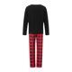 thumbnail image 4 of Pijamas navideños familiares a juego: camisa de manga larga con estampado de árbol de Navidad y pantalón a cuadros elástico para estar en casa., 4 of 10