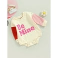 thumbnail image 3 of Faithtur Baby Girl Romper Long Sleeve Round Neck Letters Print Casual Spring Fall Short Baby Romper, 3 of 8