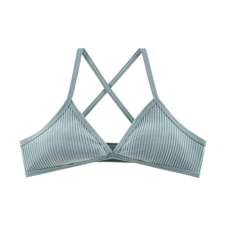 

Fesfesfes Bras for Women Knitting Stretchy Minimizer Bras Solid Color Cross Back Training Girls Bras 10-12 Years Old