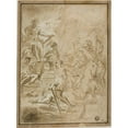 thumbnail image 2 of Cornelis Schut 14x18 Black Ornate Wood Framed Double Matted Museum Art Print Titled - Beheading of Male Saint in Presence of Roman Ruler, 2 of 5