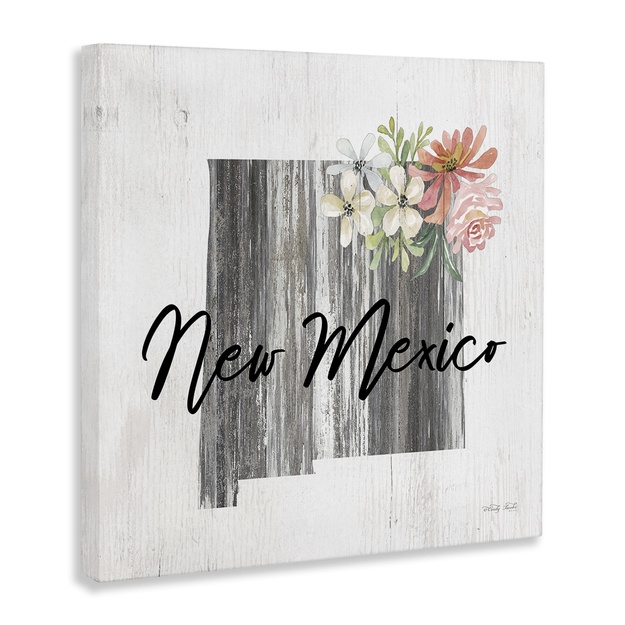 Stupell Industries Shabby Chic New Mexico Botanical & Floral Painting Gallery Wrapped Canvas Art Print Wall Art, 36 x 36