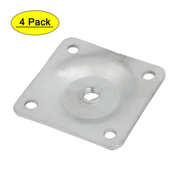 48mmx48mmx2mm Zinc Plated Table Leg Mounting Plates Silver Tone 4pcs