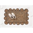 thumbnail image 3 of Rectangle Rug Natural Jute Rug Hand Braided Beige and Black Color Rounding Line Area Rug, 3 of 5