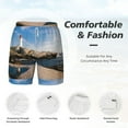thumbnail image 6 of Picia Lighthouse pattern Mens Swim Trunks with Compression Liner Stretch Beach Shorts Quick Dry with Zipper Pockets No-Chafing Board Shorts-3X-Large, 6 of 9