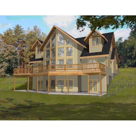 001-3185: Beach & coastal 3 Bed, 3 Bath Luxury Home Plan, 2281 Sq Ft: Full Blueprints with License to Build by Home Plan Marketplace - Lesuto