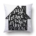 thumbnail image 1 of RYLABLUE My Home Is Where You Are quote Pillowcase Throw Pillow Cover Case 18x18 inches, 1 of 2