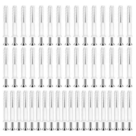 

Gerich 50 Pcs Plastic Expansion Tube Pipe Self Tapping Wall Anchors Drilling Plugs