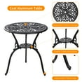 thumbnail image 6 of Withniture 3pcs Outdoor Bistro Set, Cast Aluminum Patio Dining Table and Chairs with 2" Umbrella Hole，for Front Porch, Garden Black, 6 of 13
