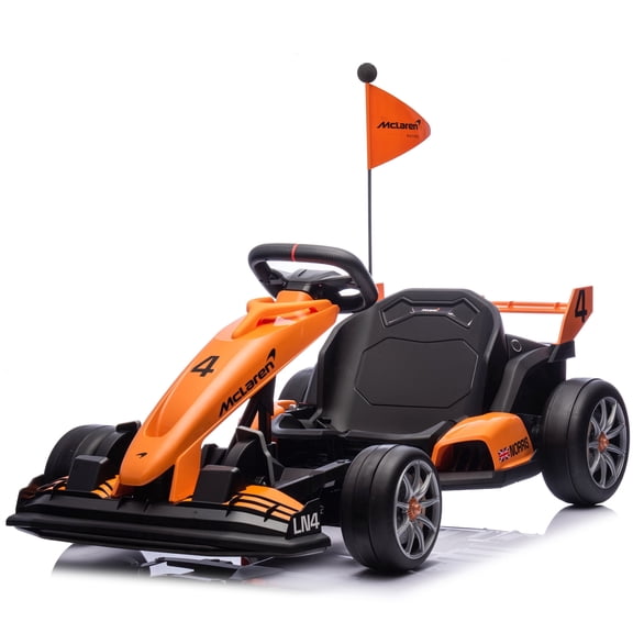 Mclaren 36V Electric Go Kart, Powered Powerful Ride on Cars with Tires, Drift/Sports Mode, Brake Pedal, Length Adjustment, Seat Belt, Rear Wheel Drive Electric Car for Kids Ages 6  Years