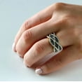 thumbnail image 4 of 3CT Half Eternity Band Women's Ring Lab Created Round Black Diamond 14K Yellow Gold Plated, 4 of 4