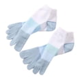 thumbnail image 4 of Calcetines deportivos de algodón con cinco dedos para hombre y mujer, informales, a rayas Azul, 4 of 7
