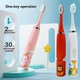 thumbnail image 4 of Cepillo de dientes eléctrico para niños, 6 cabezales, cepillo de dientes sónico para bebés, cepillo de dientes blanqueador, cerdas suaves, higiene bucal para niños, 4 of 5