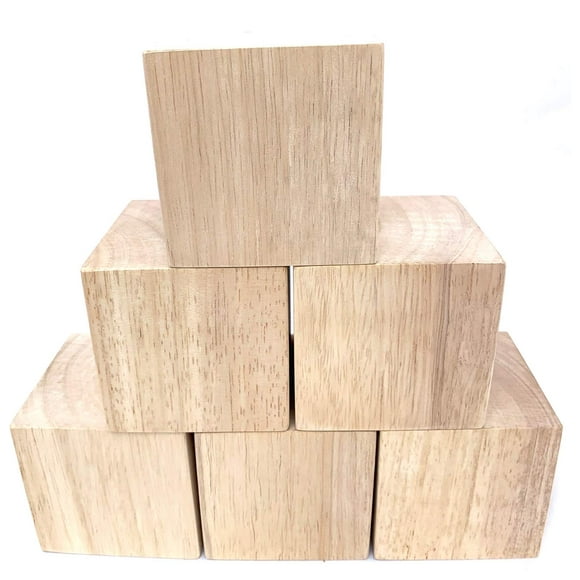3 Inch Solid Wood Blocks Pack of 6