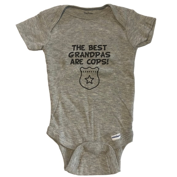 The Best Grandpas Are Cops Funny Grandchild Baby Bodysuit - Grey