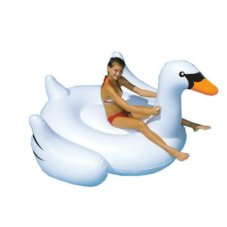 Swimline Giant Swan 75-in Inflatable Ride-On Pool (Best Water Toys For Kids)