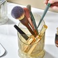 thumbnail image 4 of Makeup Brush Holder Organizer, Transparent Makeup Brush Storage Holder Cup with 3 Open Slot Compartments for Bathroom Counter Dresser Bedroom(Gold), 4 of 18