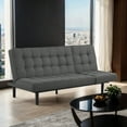 thumbnail image 3 of Furniture of America Syara Convertible Boucle Tufted Futon Sofa Bed with Adjustable Headrest, Dark Grey, 3 of 16
