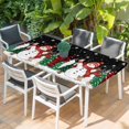 thumbnail image 2 of Black Snowman Christmas Table Cloths for 6 Foot Rectangle Tables, Xmas Tree Snowflake Elk Winter Patio Waterproof Elastic Fitted Tablecloths, Washable Rectangular Table Cover for Camping, 2 of 8