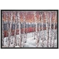 thumbnail image 3 of PixonSign Framed Canvas Print Wall Art Forest Trees in Sunset Landscape Floral Wilderness Illustrations Modern Art Rustic Landscape Colorful Pastel for Living Room, Bedroom, Office - 24"x36" Black, 3 of 5