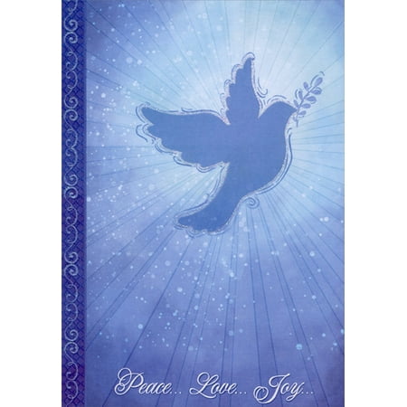 - Designer Greetings Sparkling Blue Dove Box of 18 Peace Christmas Cards
