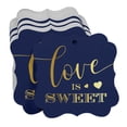 thumbnail image 3 of Inkdotpot Étiquette de Bouteille de Mariage "Love Is Sweet" en Forme de Support Doré Véritable Lot de 50, 3 of 6
