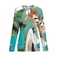 thumbnail image 6 of Phineas And Ferb Women’s Pajama Top 3D Digital Print Sleepwear Trendy Crewneck Pullovers Long Sleeve Shirts L, 6 of 8