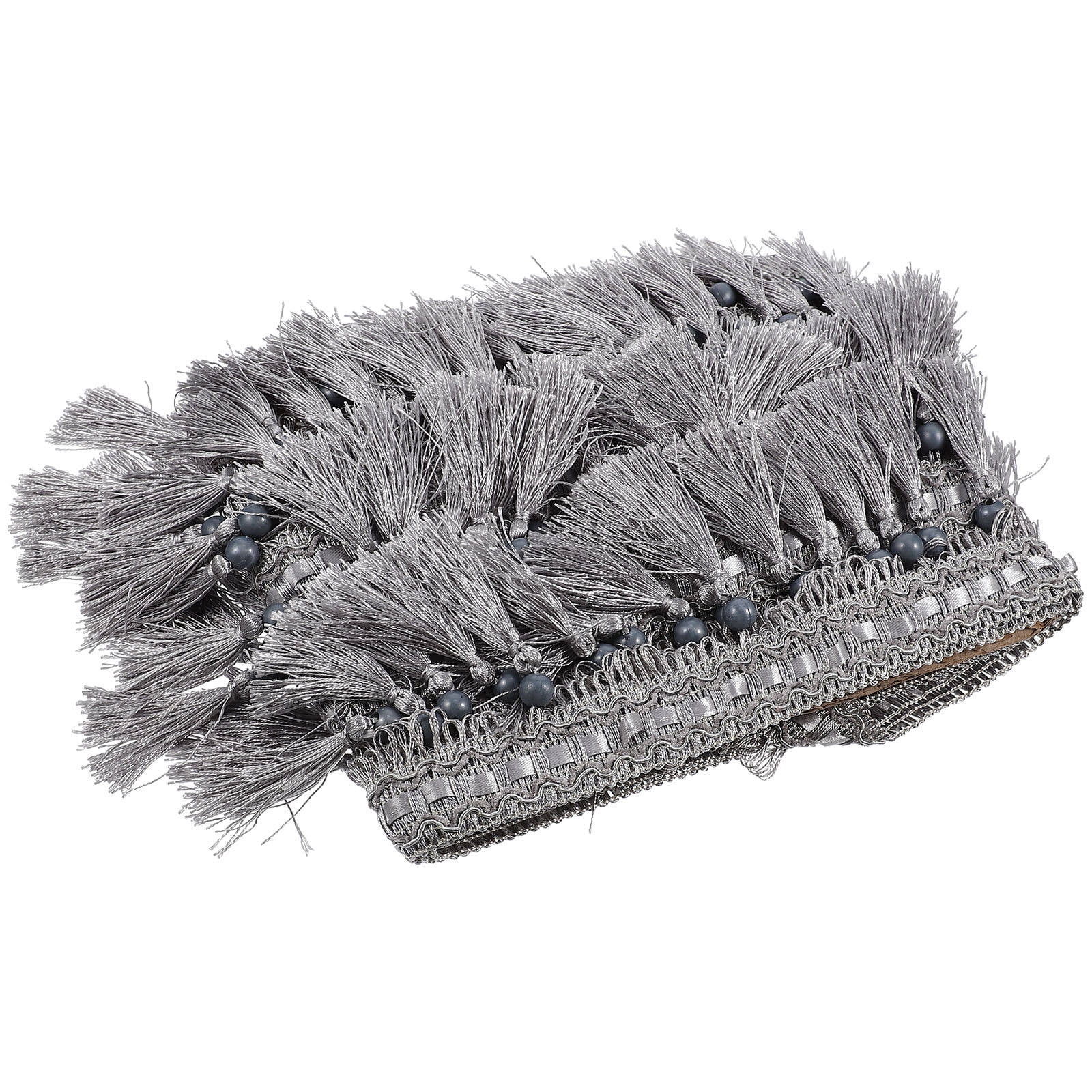 DINHEAROM Grey Polyester Fringe Trim for Curtain Decorative Sewing Sofa Cushion Home Decor