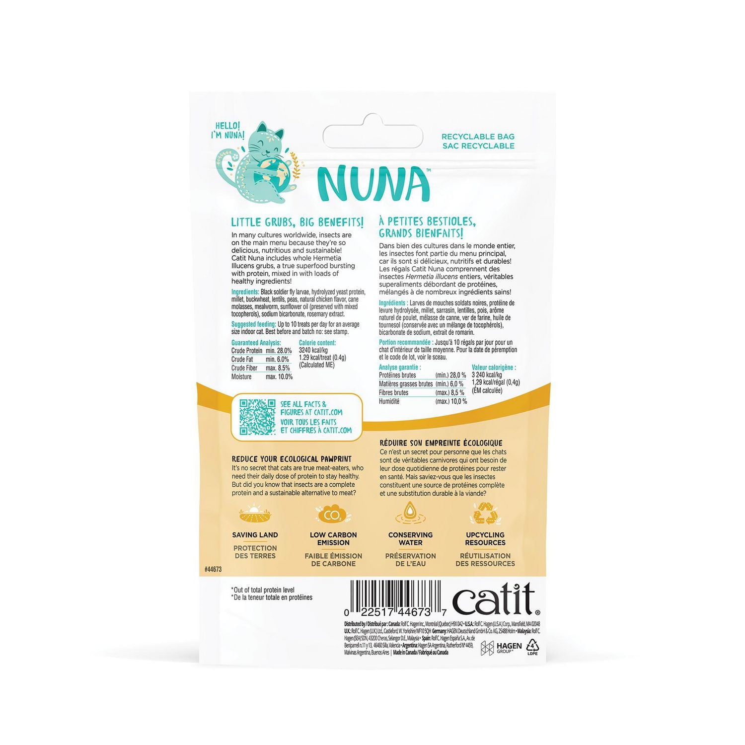 Catit Nuna Insect Protein Medley, Cat Treats 60 G