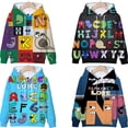 thumbnail image 2 of Sudadera con capucha y estampado de alfabeto de dibujos animados, estilo Harajuku, de manga larga, para niños y niñas, ropa informal para otoño, 2 of 5