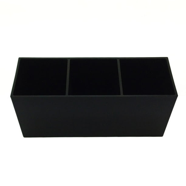 Organizador de brochas de maquillaje de acrílico con 3 ranuras para escritorio y tocador.