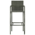 thumbnail image 2 of vidaXL Bar Stools 2 pcs Grey Poly Rattan, 2 of 5