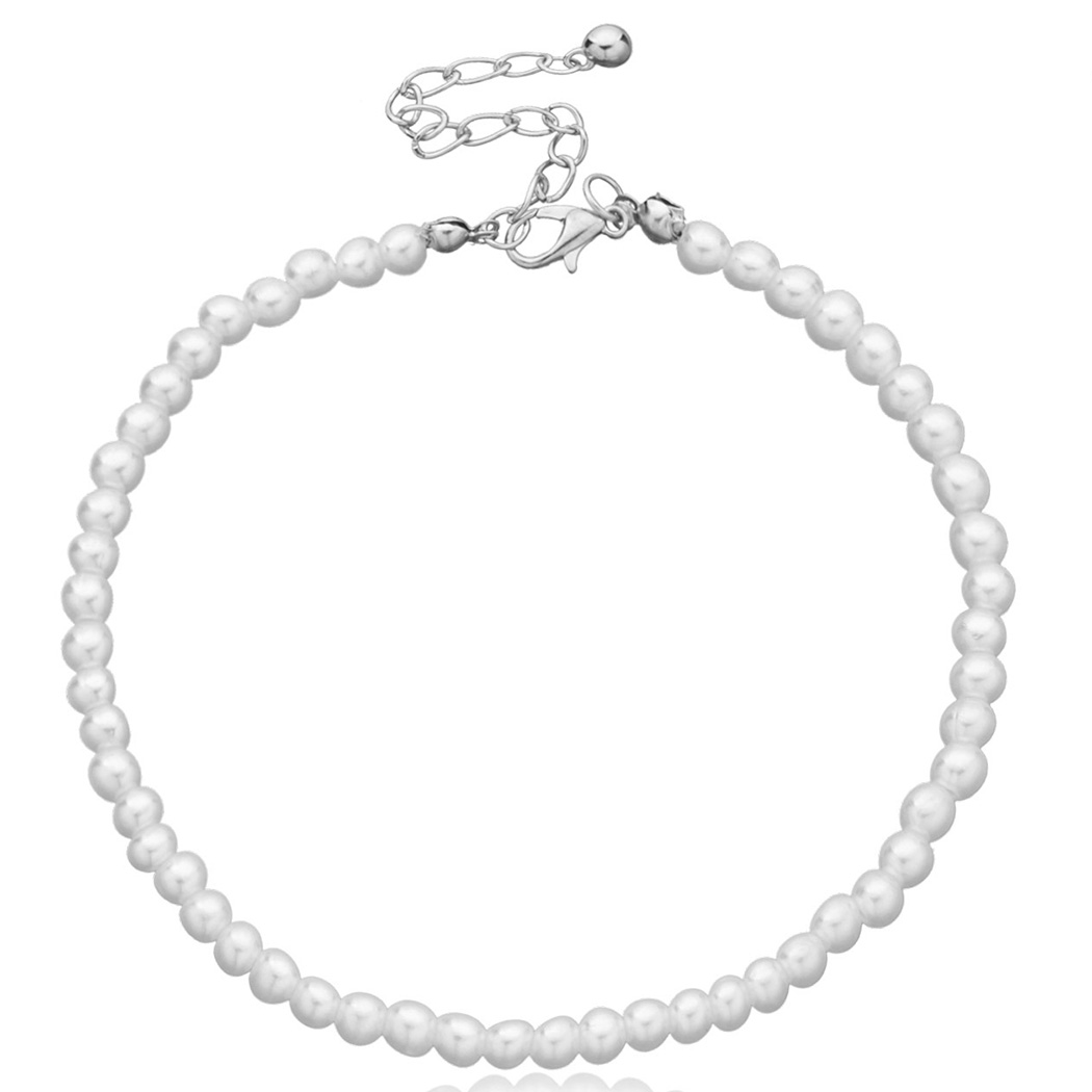 Ankle Bracelet Faux Pearl: Elegant Vintage Bead Anklet Beach Anklet Foot Jewelry
