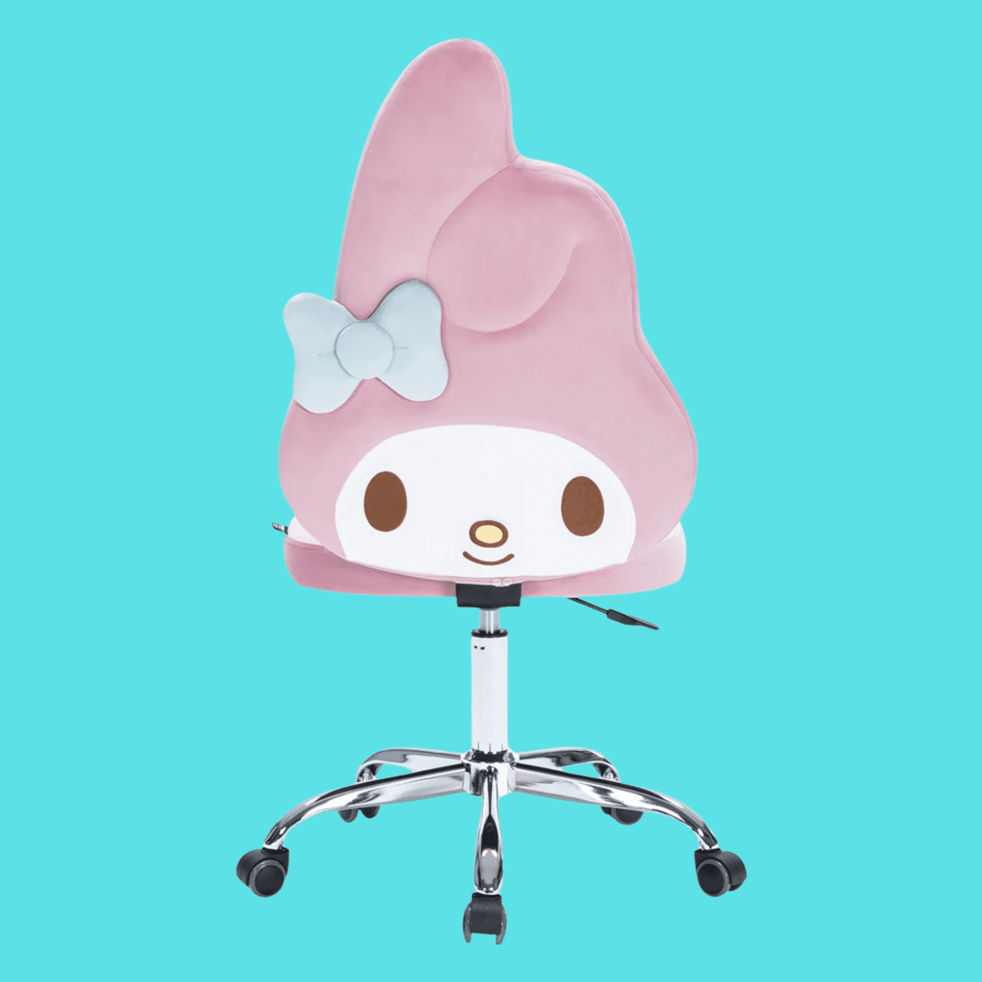 Impressions Vanity My Melody Swivel Vanity Chair for Makeup Desk, Adjustable Height, Light Pink