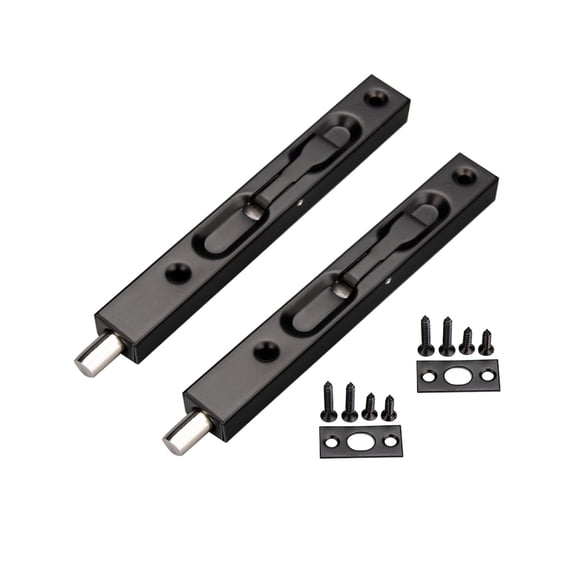 WANLIAN Boulons de Loquet de Porte de 6 Pouces, Verrou de Glissière de Porte, Boulon Affleurant, Boulons de Loquet de Porte Verrou de Sécurité avec Ressort Puissant pour Quincaillerie de Meubles Accessoires d'Ajustement (2 Pcs)