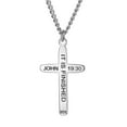 thumbnail image 2 of Men's Welder Bead Cross Necklace - John 19:30 by Shields of Strength, 2 of 4