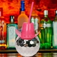 thumbnail image 2 of Homelife 600ml Drinking Cup Food Grade Shiny Cowboy Hat Design 20oz Nightclub Bar Party Disco Ball Cup with Straw Household Supplies, 2 of 13
