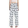 thumbnail image 3 of Dailycode Women's Pajama Pants Wide Leg Lounge Pj Bottoms With Pockets Various Pose Pandas, 3 of 7