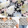 thumbnail image 5 of DARING DIVA Women's Plus Notch V Neck Ruffle Sleeve Floral Top 1X Black, 5 of 6