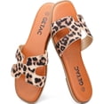 thumbnail image 1 of Getac CHANCLAS MUJER, SANDALIAS Planas con punta abierta, Suela Antiderrapante Viscoelástica PANTUNFLAS, Casuales Cómodas.,Leopardo, 1 of 13