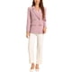 thumbnail image 2 of Chaqueta de mujer INSPIRE CHIC con solapa muesca, doble botonadura y hombros acolchados, color rosa sólido, 2 of 6