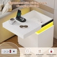 thumbnail image 6 of Nightstand with 2 Storage Drawers,Smart Night Stand for Bedroom,End Table with Charging Station and LED Lights,Nightstand with Sliding Top,White, 6 of 8