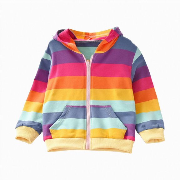 Staki Baby Girl Zip-up Jacket Toddler Hoodie Sweatshirt Light Winter Coat Fall Outwear 12M-7Y(Hot Pink,12-18 Months)